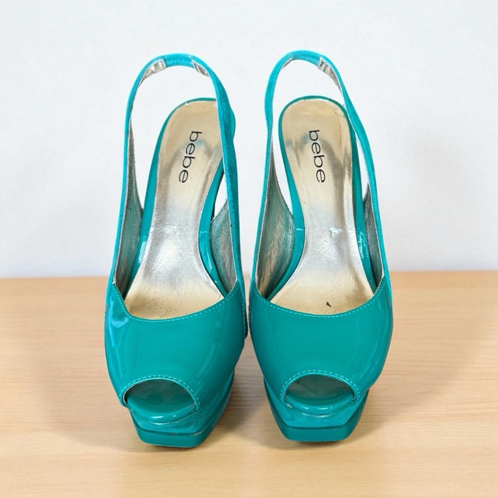 Bebe Turquoise Slingback Heels Size 7